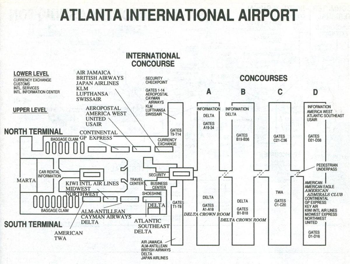 Atlanta airport terminal harta