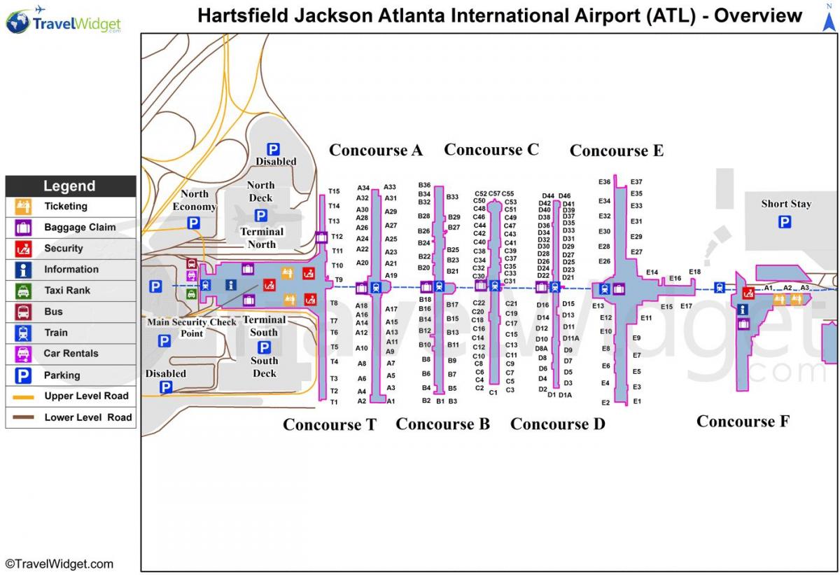Atlanta international terminal hartă