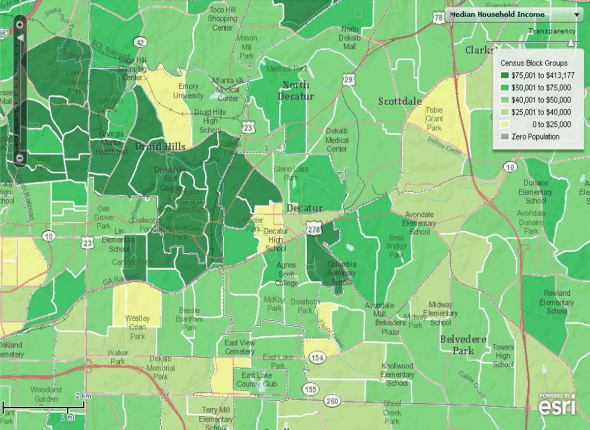 harta demografică din Atlanta