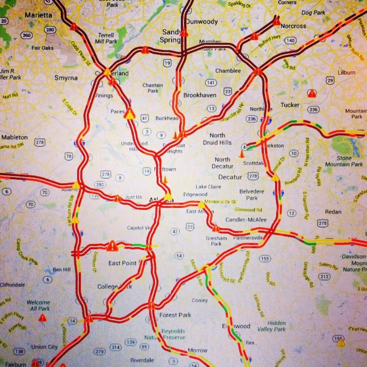 harta Atlanta trafic