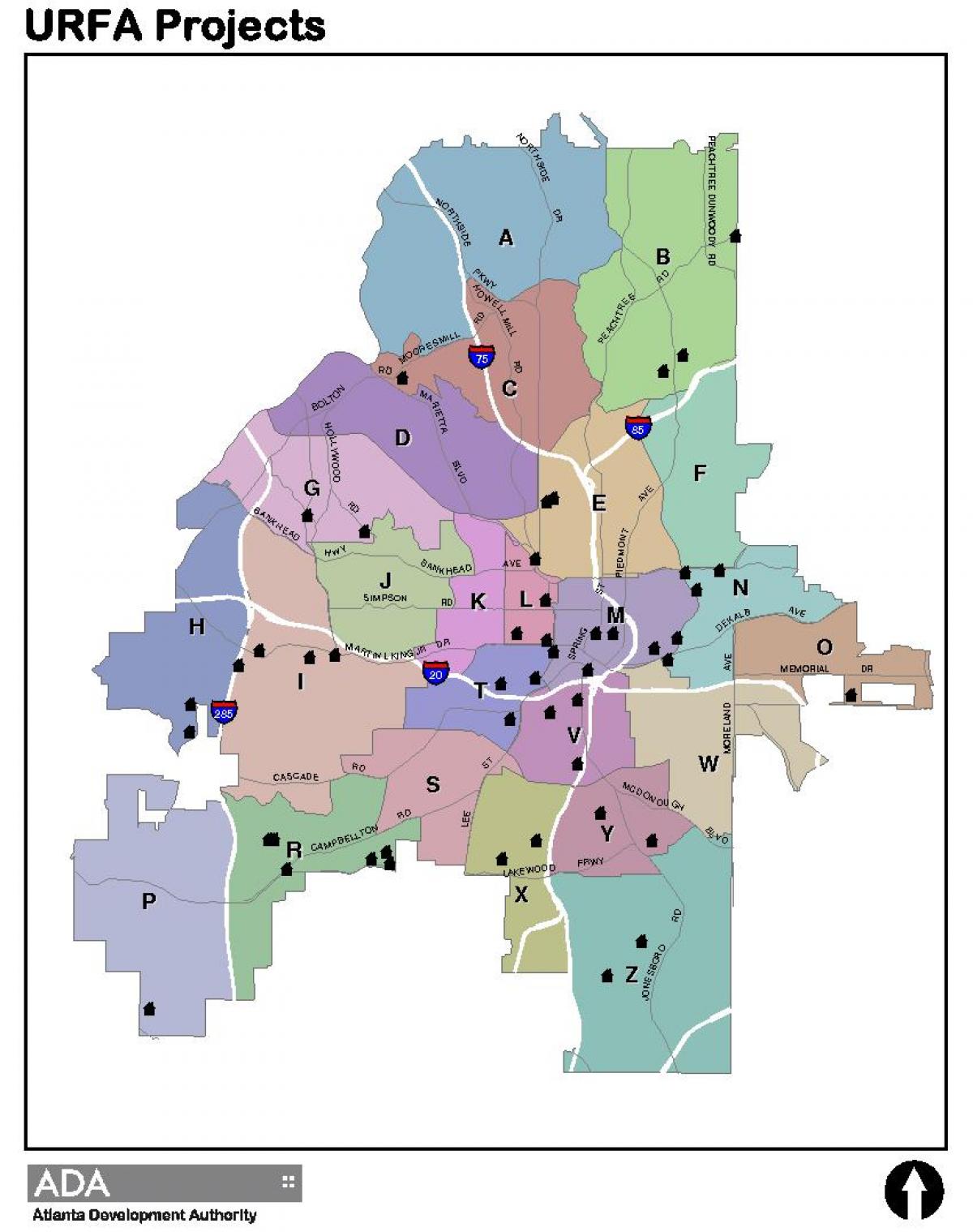 harta zona Atlanta arată hartă