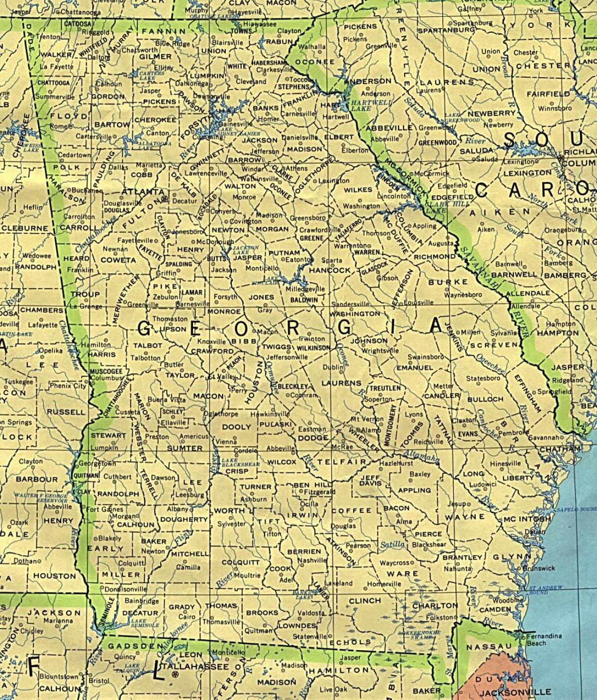 harta Georgia orașe