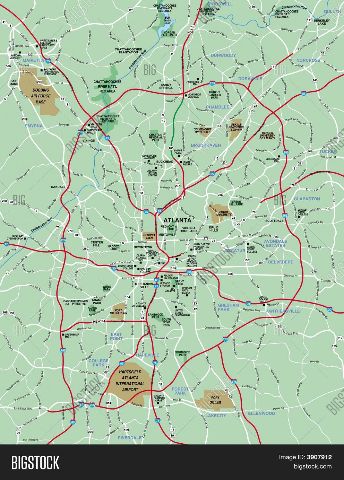Zona Atlanta arată hartă