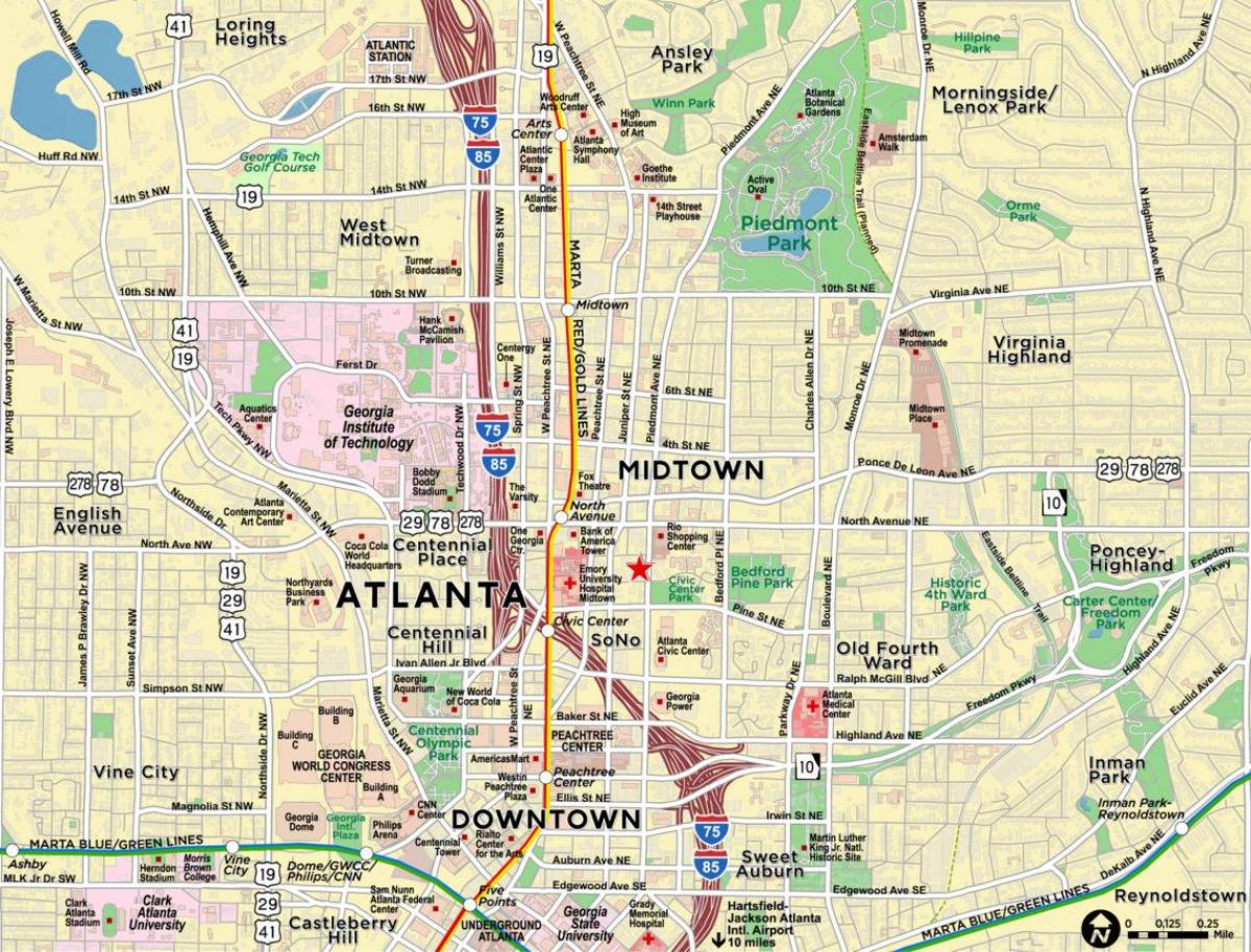 harta midtown Atlanta