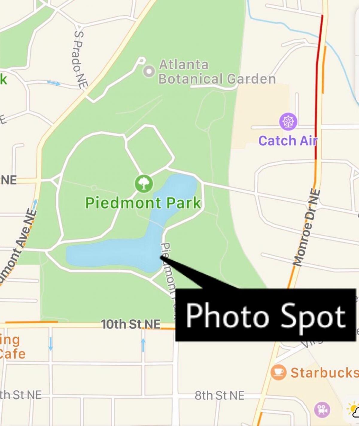 Parcul Piedmont hartă