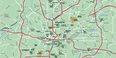 Mai mare zona Atlanta arată hartă