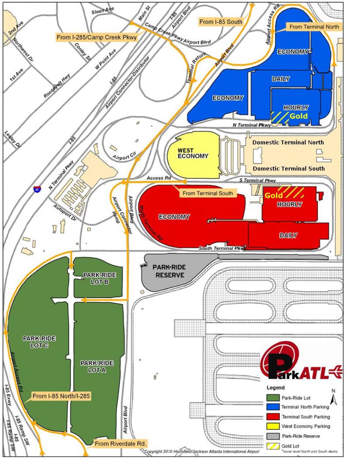 Atlanta Hartsfield parcare aeroport hartă