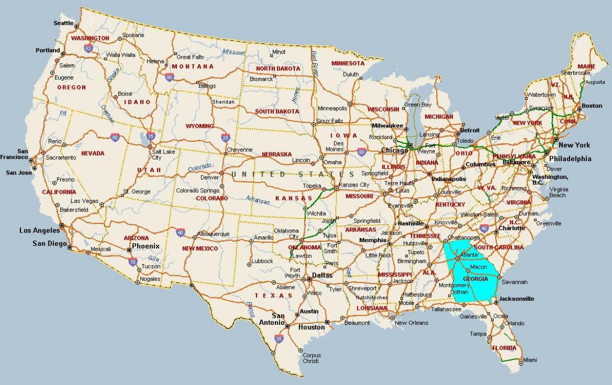 harta din Georgia, statele UNITE ale americii