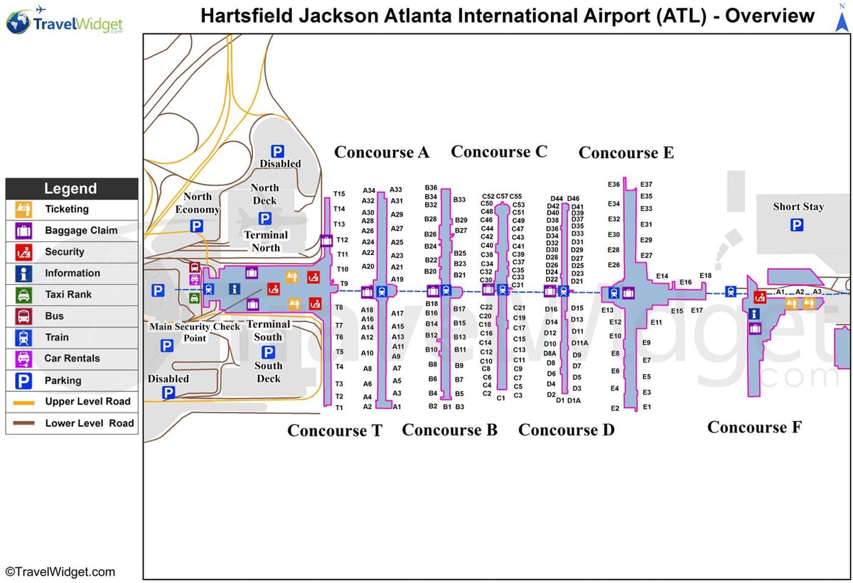 harta Hartsfield Jackson aeroport