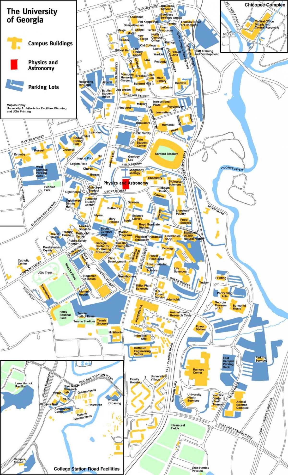 Universitatea din Georgia hartă