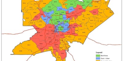 Cod postal harta din Atlanta