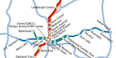 Hartă de metrou Atlanta