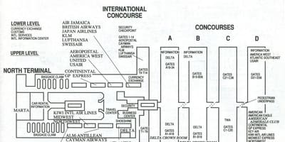 Atlanta airport terminal internațional hartă